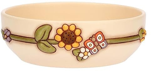 THUN - Ciotola in Ceramica Decorata a Mano con Girasole, Versione Grande, Linea Country, 275x270x9.1 cm h