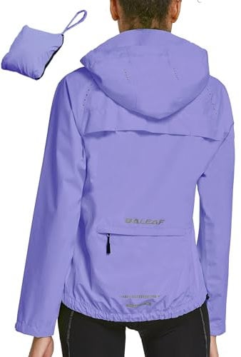 baleaf - Giacca da ciclismo da donna, impermeabile, traspirante, giacca a vento estiva, leggera, adatta per il trekking e le attività all’aperto, viola., XXL