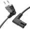 sonero Stromkabel Netzkabel 2 Polig, 3,0m, Eurostecker Typ C Netzstecker auf IEC Buchse C7 Euro 8 Stecker, 90° Winkel Netzteil Strom Kabel für TV, PS5, PS4, PS3, Haushaltsgeräte, Schwarz