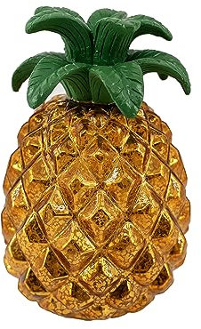 Battery-Powered Glass Gold Pineapple Light with 6-Hour Timer for Home Decor-Decorative Lighting for Bedrooms, Living Rooms, and Special Occasions