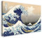 Leinwandbild (40x30cm) Katsushika Hokusai: Die Welle - Unter der Welle vor Kanagawa (Kanagawa Oki Nami Ura), auch bekannt als Die Große Welle, aus der Serie Sechsunddreißig Ansichten des Bergs Fu..