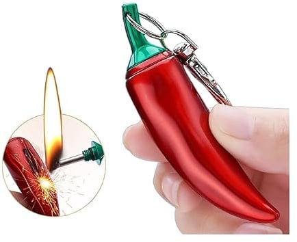 VIPAVA Paraffinfeuerzeug aus Metall, nachfüllbares Feuerzeug, Designfeuerzeug in Pfefferform, Cooles Feuerzeug, winddichtes Paraffinfeuerzeug aus Metall