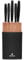 Karaca Mastercut 6-Piece Black Knife Set with Block, Stainless Steel Kitchen Knives Sets with Ergonomic Handles, Includes Cleaver, Cutting, Bread, Vegetable, Paring Knives & Stand