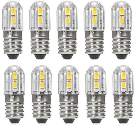 ShuoHui Schraubsockel E10 5730 LED - Ersatz Beleuchtung warmweiß 3200K Sparlampe - 6V Lampe Birne (12)