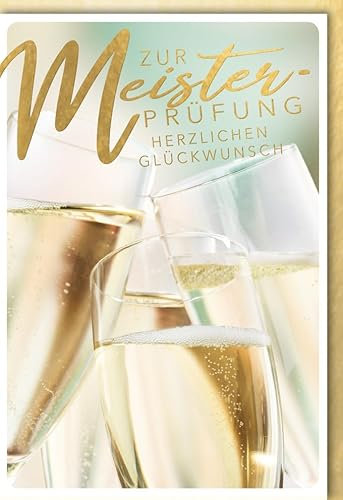 Verlag Dominique Glückwunschkarte Meisterprüfung - Sektgläser - mit Umschlag