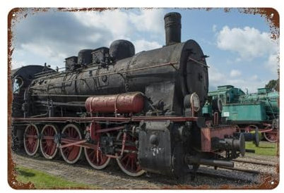 PGCKSK Dampf-Lokomotive，Metall-Blechschild, Retro-Dekoration, Poster, Neuheit, Metall-Wandschild für Wand, Geschenk, Café15 x 30 cm （6 x12 Zoll）-Q61