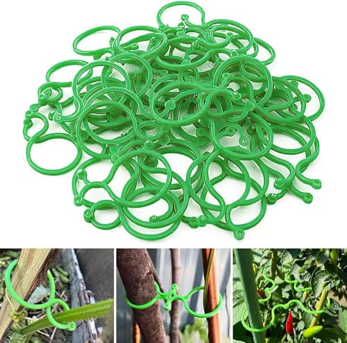 Yungeln 200 Pezzi Clip per Piante Clip per Piante Clip per Pomodoro Clip per Pomodoro in plastica per Piante Rampicanti Anelli di Supporto per Piante