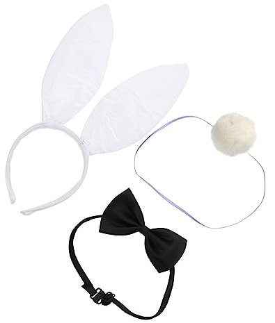MERRYHAPY Kostüm Party Ohren Haarband Mit Hasenschwanz Fliege Und Kopfschmuck Für Kostümparty Requisiten Und Cosplay Bühnenauftritte