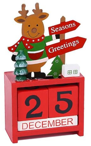 Pasdrucn Weihnachts Countdown Kalender Holz, Countdown Kalender Würfel Aus Holz, Rituals Adventskalender, Weinachtskalendener, Holz-Weihnachts-Adventskalender, Adventskalender Aus Holz (Rot)