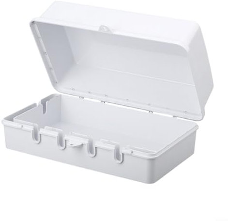 LVYXON Boîte multiprise étanche pour l'extérieur, boîtier électrique à 6 prises, grande capacité, port de vidange rapide, matériau ABS résistant aux intempéries, blanc