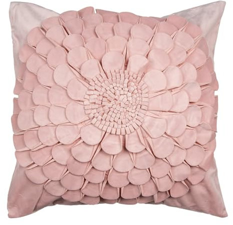 Clayre & Eef Kissenbezug 45x45 cm Rosa Polyester Quadrat Blume