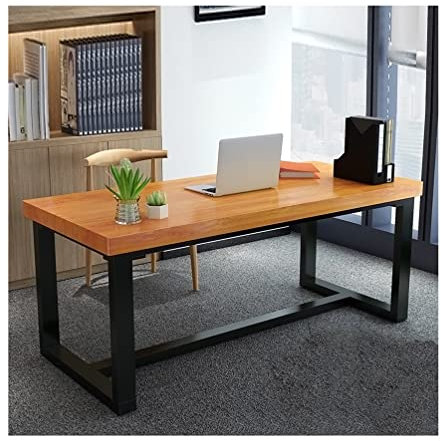 IKVODEOS Computertisch, Massivholz, Home-Office-Schreibtisch, Schwerer Gaming-Tisch im Industriestil, Luxus-Büromöbel für Managerzimmer, Besprechungsraum (Größe: 160 x 70 x 75 cm)