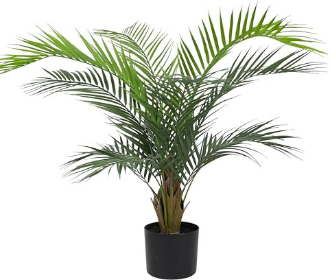 Small Artificial Butterfly Palm Tree in Black Pot - Indoor/Outdoor Fake Palm - Blooming Artificial (1)