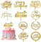 YUBBYSTU 10 Stück Goldenes Happy Birthday Tortendeko, Acryl Tortendeko Geburtstag, Happy Birthday Cake Topper Geburtstagskuchen Dekoration Party Supplies