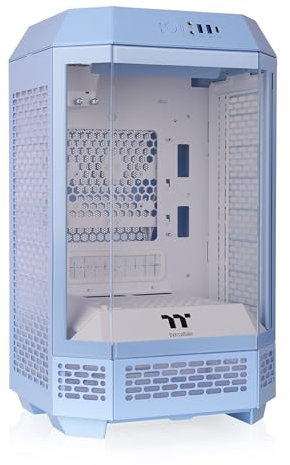Thermaltake Tower 250 Hydrangea Blue Mini-ITX Mini Tower; 2x120mm CT Fans Included; 360mm Radiator Support; 360mm GPU Clearance; Dual Chamber; CA-1Z9-00SFWN-00