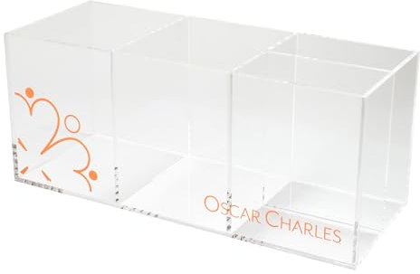 Oscar Charles Makeup Brush Storage Holder, Makeup Organiser, Clear/Rose Gold