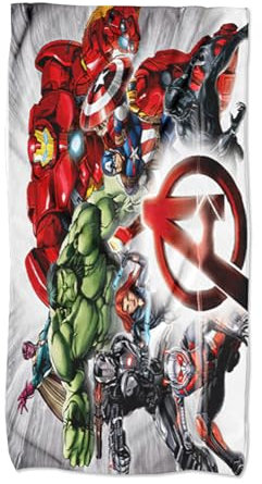 UHDS Kinder Strandtuch Badetuch Handtücher Duschtuch Mikrofaser 75 x 150 cm Weiches, Saugfähiges Avengers Handtuch, Geschenk für Jungen und Mädchen, Mehrfarbig