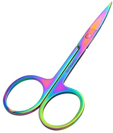 Nail Scissors - Curved Blade - Stainless Steel - for Manicure, Pedicure, Cuticle, Thick Toenails, Beard, Nose, Hair-Trimming - Unisex Grooming Nail Scissors for Toenails 