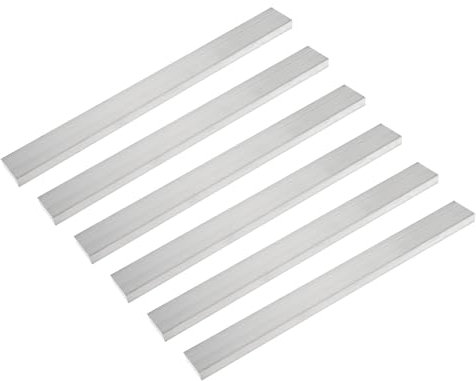 QUARKZMAN 6 Pcs Barra Piatta Quadrata in Alluminio, Spessore 3/8 (10mm) X Larghezza 1 3/6 (30mm) X Lunghezza 12 (305mm) 6061 Piastra in Alluminio Solida Nuovo Stock da Mulino Argento