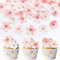 Suofuolef 50 Stück Kirschblüte Tortendeko Essbar, Rosa 3D Blume Kuchen Deko, Essbare Cupcake Deko für Hochzeit, Geburtstag, Jubiläum