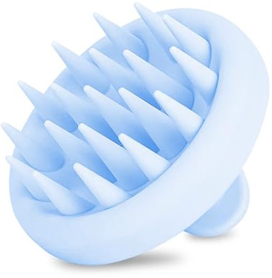 ​Massaggiatore Manuale per Cuoio Capelluto in Silicone|Spazzola Shampoo Esfoliante, Stimola la Crescita dei Capelli| Allevia lo Stress| Impermeabile|Capelli Asciutti Bagnati|Anallergico (CELESTE)