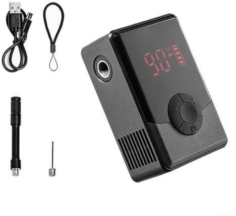 Tyre Inflator Cordless Compressor, Portable Rechargeable Mini Electric Bike Pump With LCD Display, 3 Preset Modes For Road Mountain Bikes Motorcycle Sports Ball