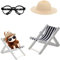 Puppen Have a Seat, 3-Teiliges Set Mit Liegestuhl, Strohhut Und Brille, Doll Have a Seat, Puppe Kleidung, Dekoratives Puppen Zubehör, Fans Und Sammler (Schwarze)