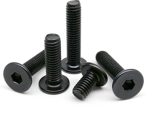 Bullone con testa a cialda piatta ultra sottile con esagono incassato, in acciaio inossidabile A2-70 304 di colore nero(3mm,50pcs M2)