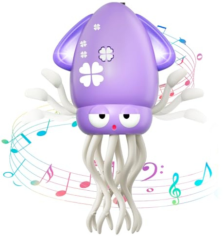 MACALOCA Lustiges Elektrisches Tanzendes Octopus-Spielzeug mit LED & Musik