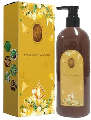 Pflegende Pflanzenhaarfarbe, langanhaltendes und natürliches Haarfarbenshampoo zur Grauabdeckung, Einzelwirkstoff-Blumenfarbe, macht das Haar geschmeidig und verleiht ihm Glanz (Natürliches Schwarz)