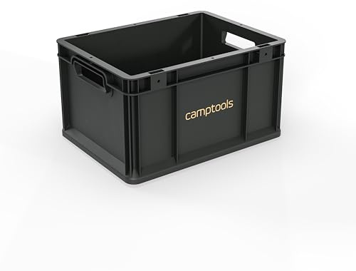 Eurobox Anthrazit – stapelbare Transportkiste aus Recycling-Kunststoff. Perfekt für Camping, Van, Boot, Keller & Garten. Robust, leicht & kompatibel mit anderen Euroboxen. (Klein (40 x 30 x 22 cm))