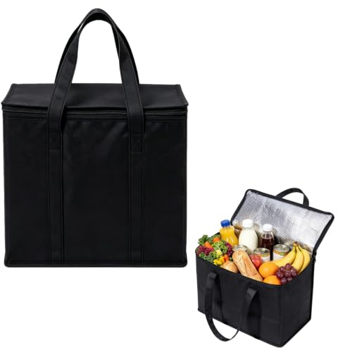 Cooler Bags,Large Insulated Cooler Bag Food Delivery Bag for Grocery Picnic | for Hot Pizza Freezer Shopping Wine Refrigerator,Leakproof Thermal Lunchbox,Reusable Waterproof Cooling Tote,with Zip Handle