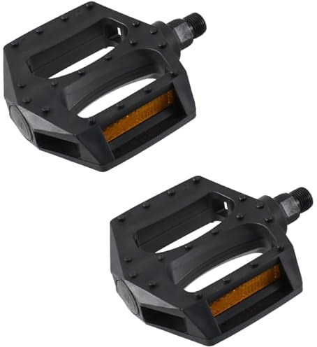 cyclingcolors Paire de pédale vélo VTT BMX 1/2 111x100mm Noir avec réflecteur Orange