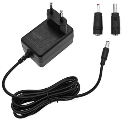 JZK Adaptateur Secteur 18V 1A, Chargeur Mural 18W AC-DC, Fiche 5,5x2,1mm avec Embouts 5,5x2,5mm et 3,5x1,35mm pour Enceintes, Barres de Son et Radios (Pas pour perceuses)