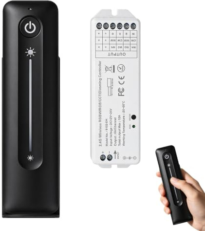 BYZESTY 2,4ghz Rf Led Dimmer Controller Mit Fernbedienung, Rgbw Led Controller Kit, LED Strip Controller, Led Controller, Flexible Wandmontage Dimmer Für 5050, 2835 und COB LED Streifen