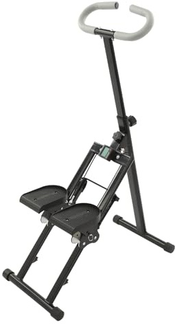 Steir Stepper para el hogar, plegable, vertical, escalera, con pantalla LCD, asas ajustables, 220 libras, para entrenamiento de cuerpo completo, hogar, gimnasio, entrenamiento cardiovascular (negro)