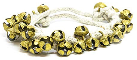 Fußschellen Band Messing Ghunguru aus Indien Glöckchen 13 mm Rhythmus Frauen Tanz Percussion Weltmusik Mittelalter Gaukler Fasnet Fastnacht Fasching Carneval