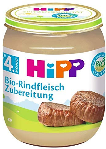 HiPP Fleischzubereitungen ab 4.Monat,Bio-Rindfleisch-Zubereitung,DE-ÖKO-037, Art.Nr. 6010-01 - VE 125g