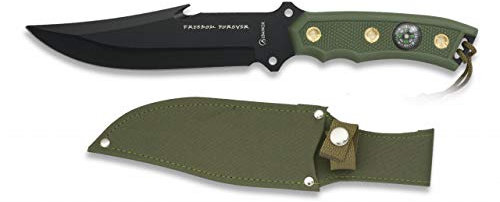 Cuchillo Freedom Hoja 16,3 para Caza, Pesca, Camping, Outdoor, Supervivencia y Bushcraft Albainox 31365 + Portabotellas de regalo