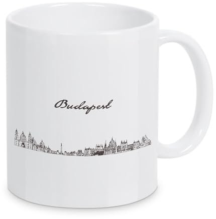 artboxONE Tasse Budapest Hand Drawn Skyline von Alexandr Bakanov - Kaffeetasse Städte