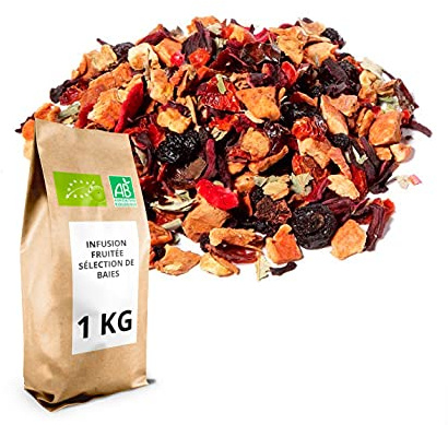 Infusion Fruitée Bio Sélection de baies - 1 kg (400 tasses) - Thé en vrac 100% Agriculture Biologique - Thés Direct