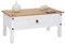 IDIMEX Table Basse Campo Table d'appoint rectangulaire en pin Massif Blanc et Brun avec 1 tiroir, Meuble de Salon Style Mexicain en Bois dim 95 x 45 x 50 cm