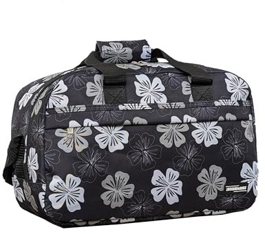 Ryanair 40x20x25 Cabin Bag - Foldable Carry On Holdall - Lightweight Under seat Flight Travel Duffel - Secure & Airline Compatible | Wild Flower Design