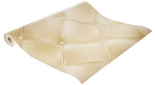 Tubayia 3D Leder-Optik Wandtapete Fototapete Dekoration für Schlafzimmer, Wohnzimmer, Esszimmer (Beige)