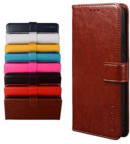 BRAND SET Schutzhülle für Nokia 2.3 Handyhülle Brieftasche Kunstleder mit Magnetverschlussverriegelung und Stent-Funktion Geeignet Flip Handyhülle für Nokia 2.3(Braun)