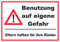 Benutzung auf eigene Gefahr Aufkleber A7 (74x105mm)