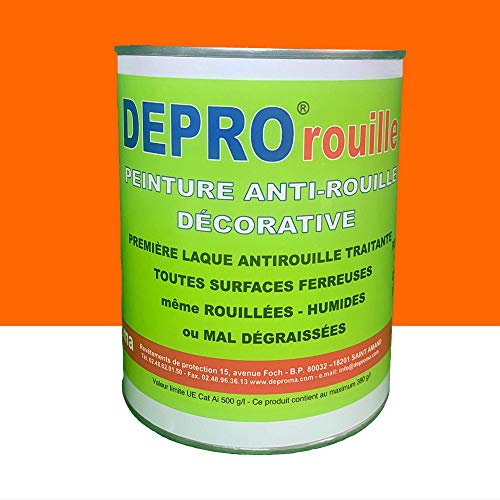 DEPROMA - Peinture antirouille metaux 1kg - Orange TP