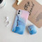Makzib Matching Case compatible with iPhone 12 mini Airpods Pro case with Watch band. Marble design Thin slim Glossy 3 in 1 protective cases (38mm/40mm, Floral blue)