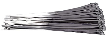 Red Tools Edelstahl Kabelbinder, 316 Stahl, 100er Pack, verschiedene Größen und Längen, Stahlband, Temperaturbereich zwischen -80° und +540° Celsius (4,6x300mm)