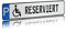 Individuelles Parkplatzschild 520x110mm mit P-Symbol aus Aluminium Wunschkennzeichen mit eigenem Text Wunschname für Parkplatz Schild (08 P - Behindertenparkplatz)